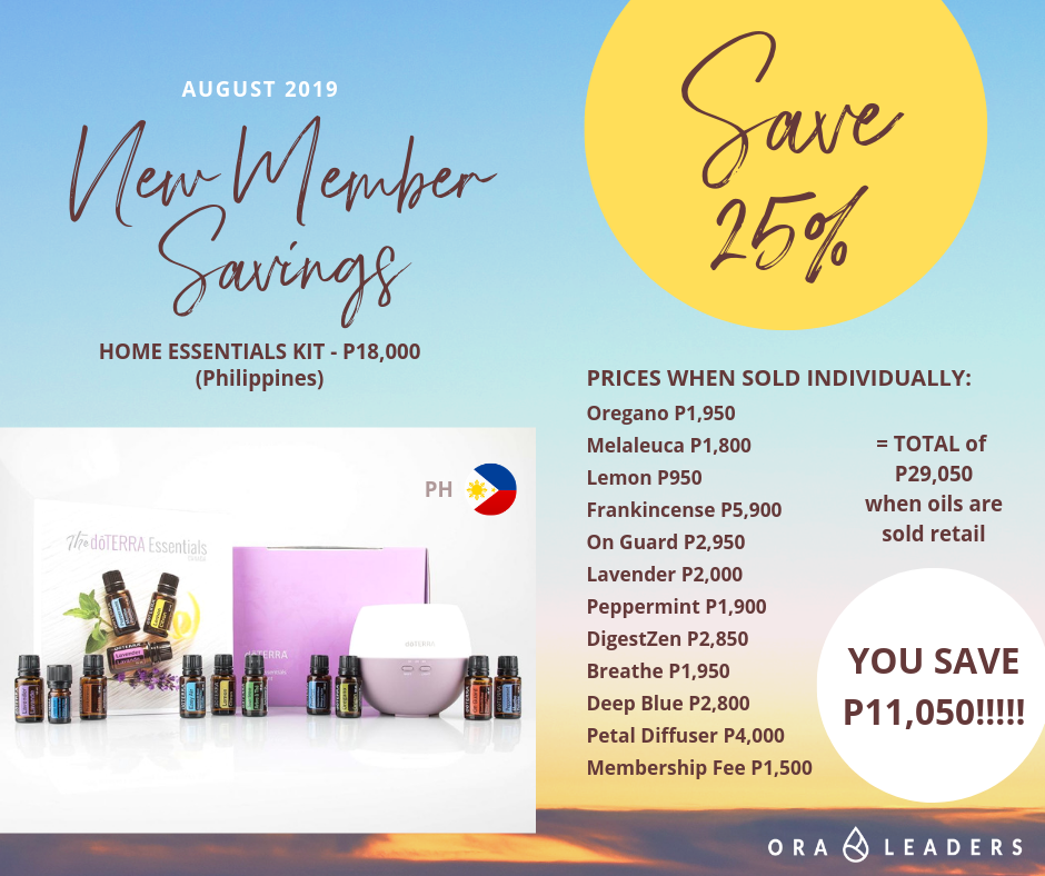 enrol with a doterra home essentials kit doterra Philippines in August 2019